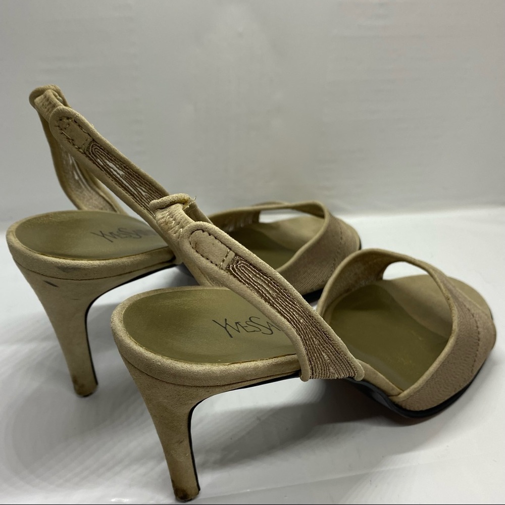 Yves Saint Laurent mesh gold heels 8.5 slingback - Picture 3 of 13